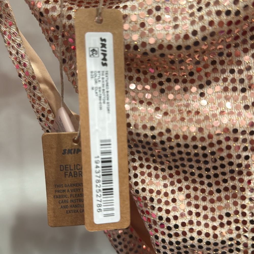 🔥 NWT (SET) LIMITED EDITION SKIMS Sequin 2 PC (Top & Bottom) CLAY - Picture 12 of 13